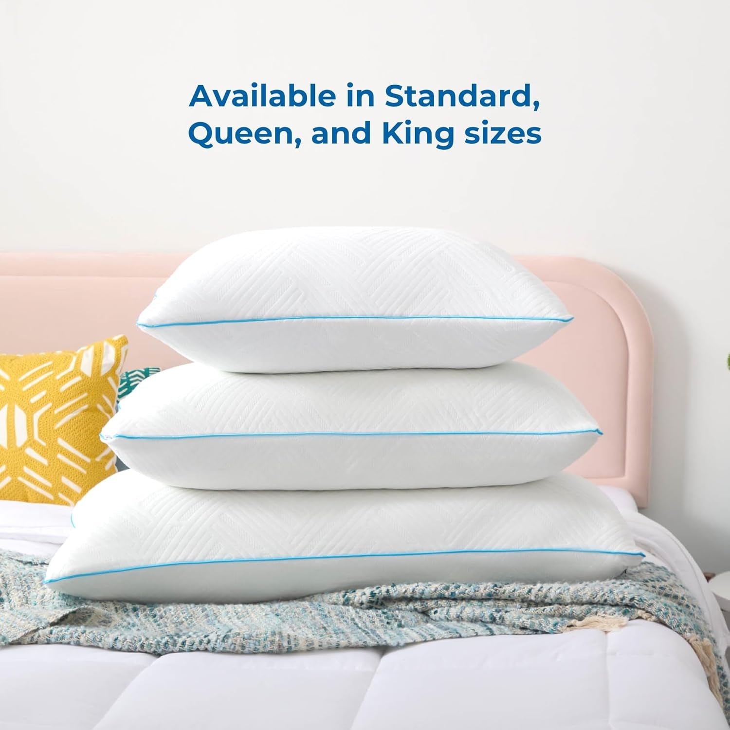 Oreiller en mousse à mémoire de forme gel standard Linenspa blanc Naty Shop Oreillers standard