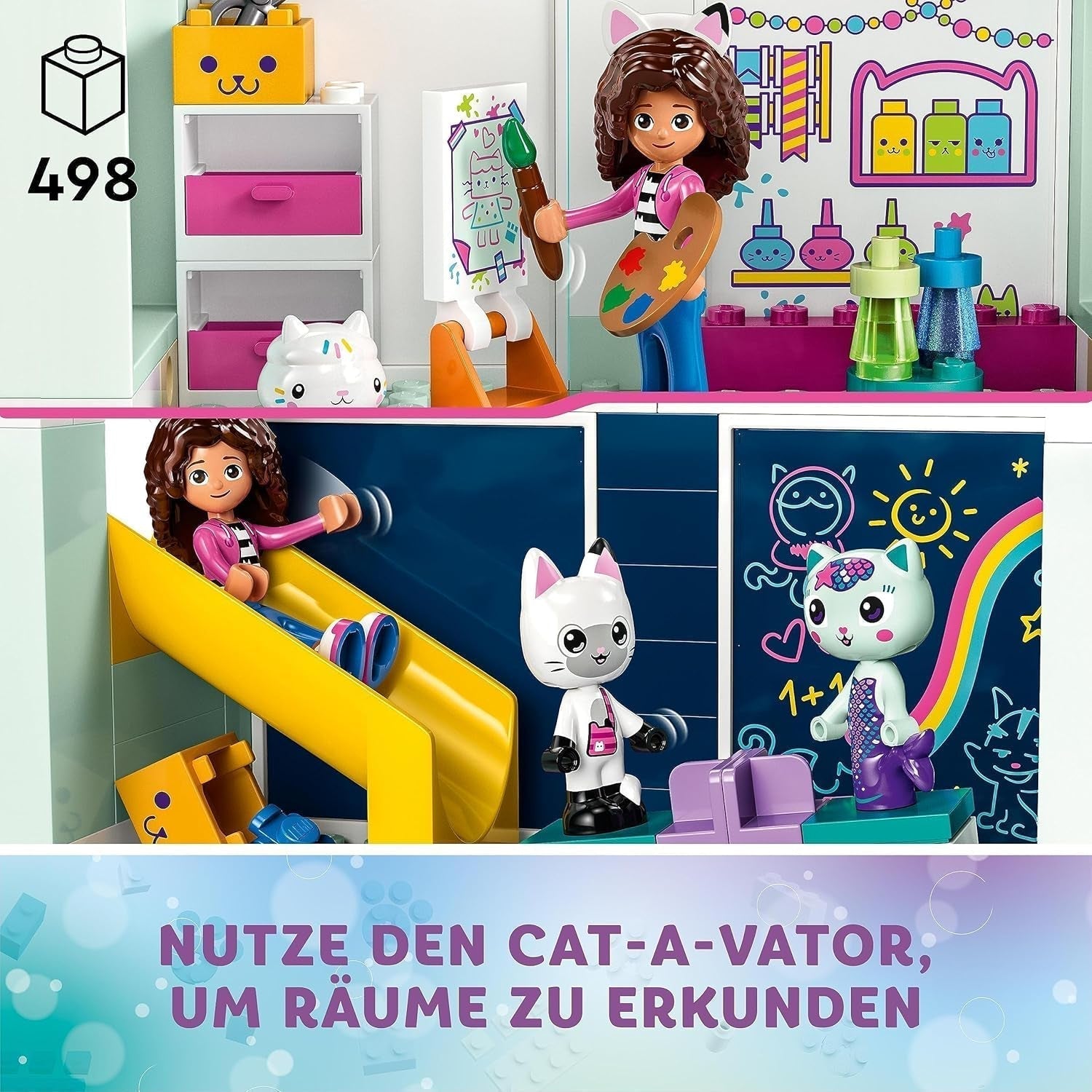 Lego 10788 Maison de poupée de Gabby, 8 pièces et 4 étages Maison de poupée de Gabby avec figurines Pandi, Suricate, Kuchi et accessoires, Cadeau pour filles, garçons et enfants de 4 ans Besuche den LEGO-Store