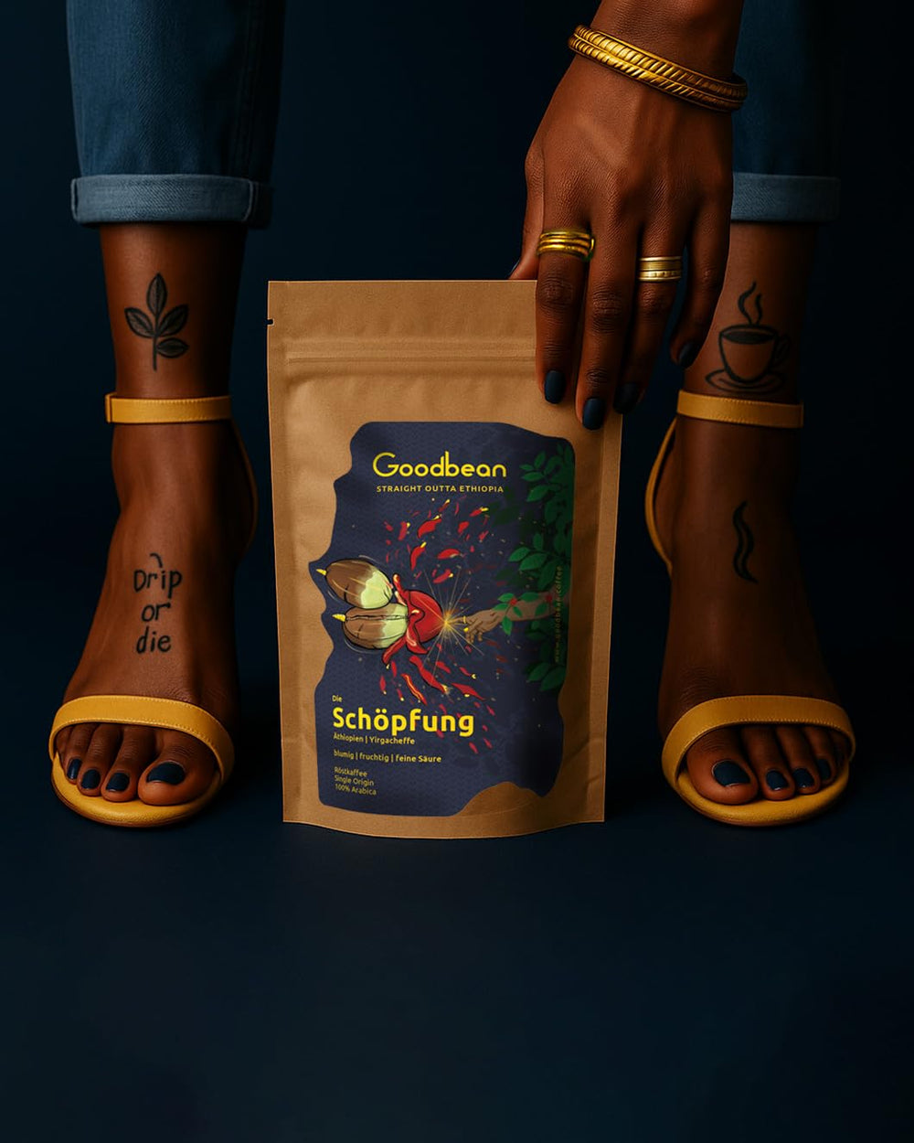 Création | Acidité florale, fruitée et délicate | Grains de café doux et harmonieux | 100% Arabica | Éthiopie - Yirgacheffe | Fraîchement frit | Expédié directement de la boulangerie | Torréfaction moyenne (2500g)