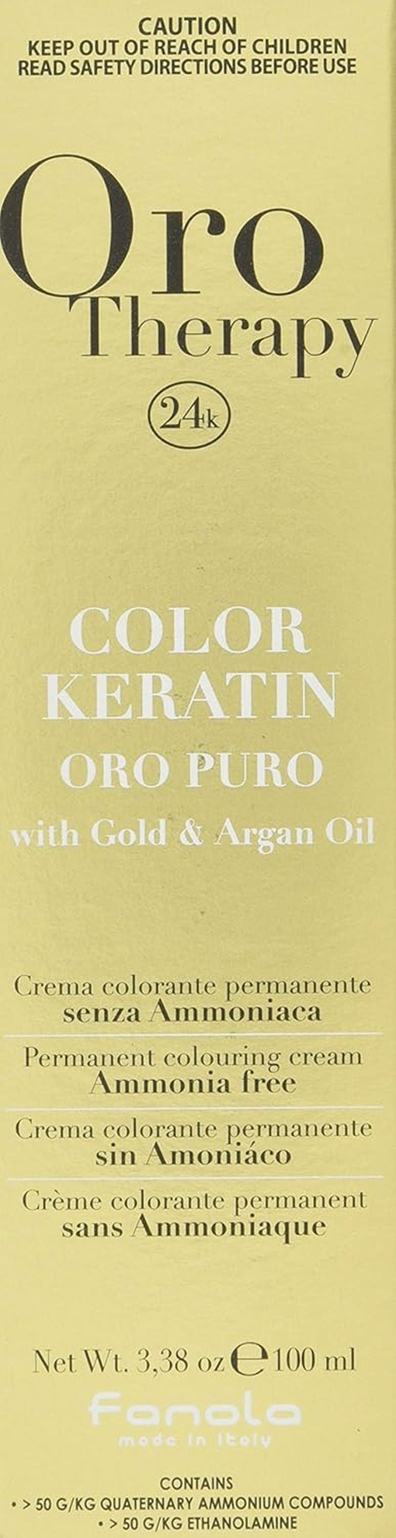Fanola Oro Therapy Color Keratin 5.0 100 ml Naty Shop Teinture capillaire 9.1 Blond clair cendré