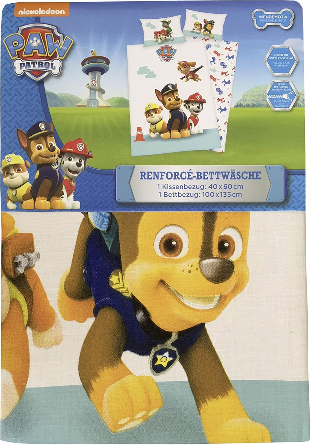 Parure de lit enfant PAW Patrol, réversible Literie - enfants Naty Shop