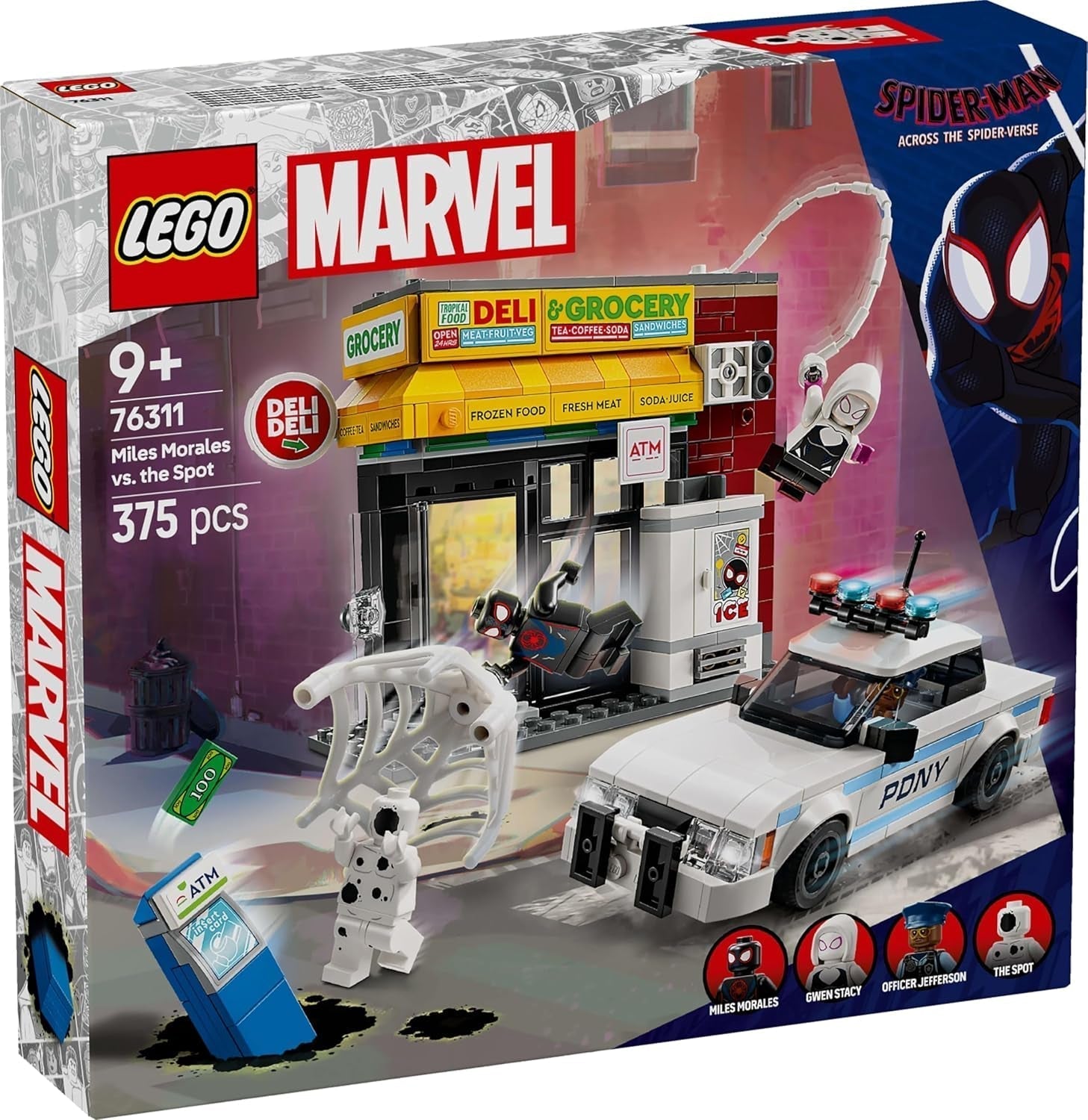 LEGO Marvel Spider-Verse : Miles Morales contre. Spot - Coffret de super-héros avec petite voiture - 4 figurines et supérette - Cadeau pour garçons et filles à partir de 9 ans 76311 Ensembles de construction Besuche den LEGO-Store