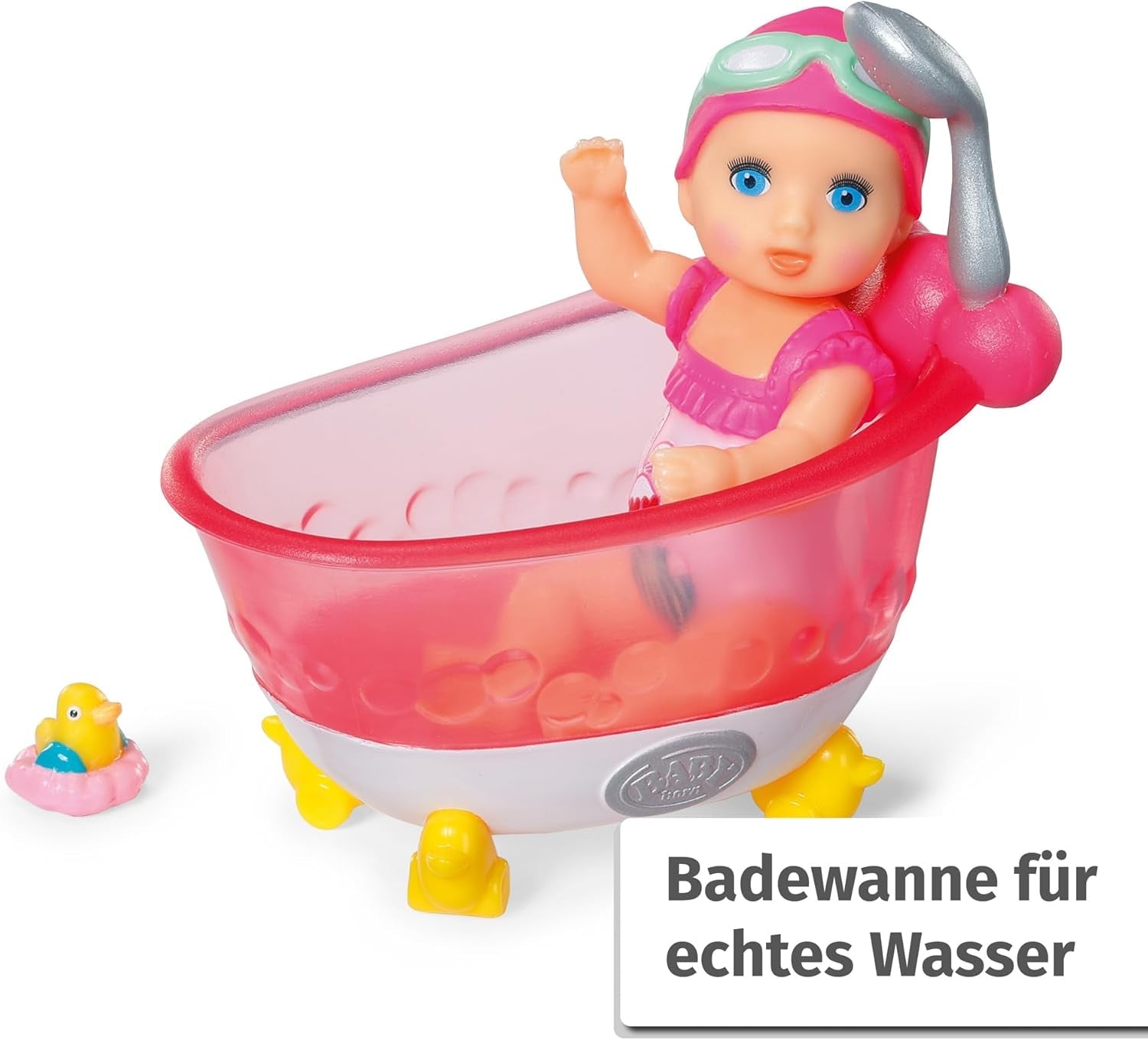 BABY born Minis Badewannen-Spielset mit Minis-Puppe Amy und Ente, 906101 Zapf Creation