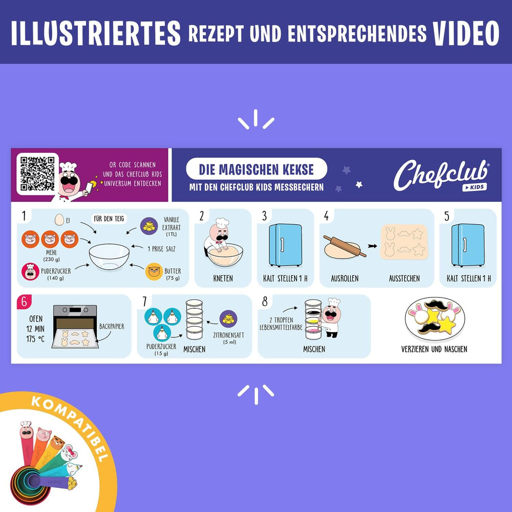 CHEFCLUB, Emporte-pièces magiques, Emporte-pièces aux designs imaginatifs, Ensemble de 3 emporte-pièces en métal, Recette incluse, À partir de 4 ans