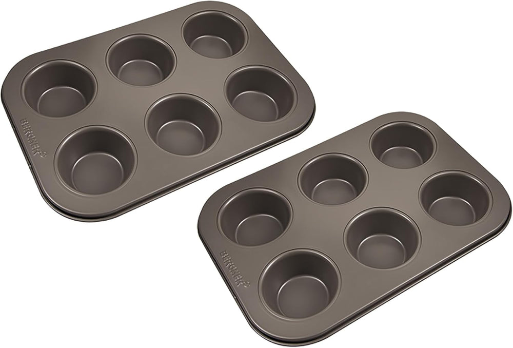 BERGNER BAKING LOVERS - Set Von 2 X 6 Cup Muffinformen - Kohlenstoffstahl Mit Ilag Essential, PFOA Frei, Leicht Zu Reinigen Moules et plaques pour la cuisson Naty Shop 26,5 cm | 18,5 cm | 3 cm
