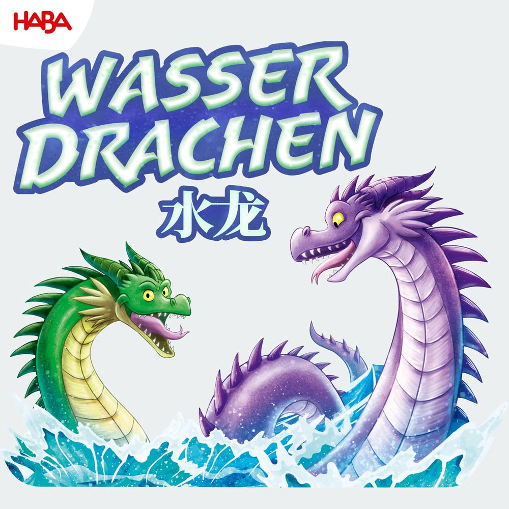 HABA Water Dragons - Jeu de dés et de stratégie pour enfants à partir de 5 ans - Jeu de société passionnant avec dragons et figurines en bois - Jeu familial pour 2 à 4 joueurs - 1307133001
