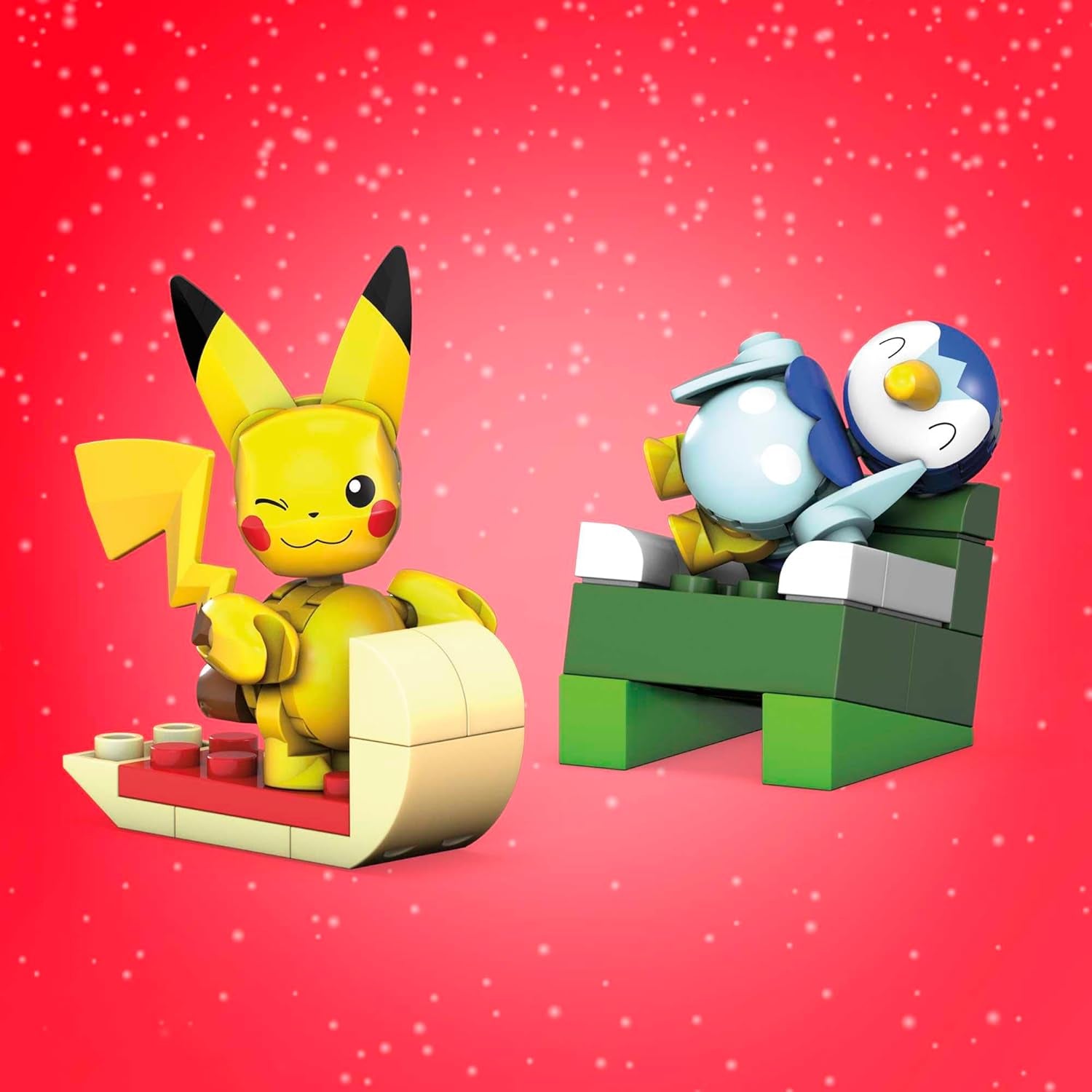 MEGA Pokémon Adventkalendar, Ferienkalender mit 202 Teilen, 2 posierbaren Figuren und Zubehör, für Kinder, GYG99