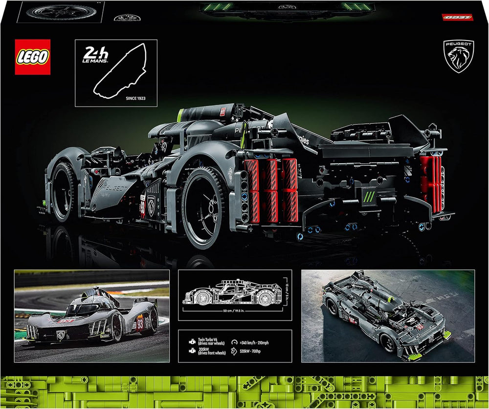 LEGO 42156 Technic Peugeot 9X8 24H Le Mans Hybrid Hypercar Voiture de course légendaire Kit de modèle adulte Voiture de sport automobile à l'échelle 1:10 à collectionner pour les joueurs avancés Kits de construction Besuche den LEGO-Store