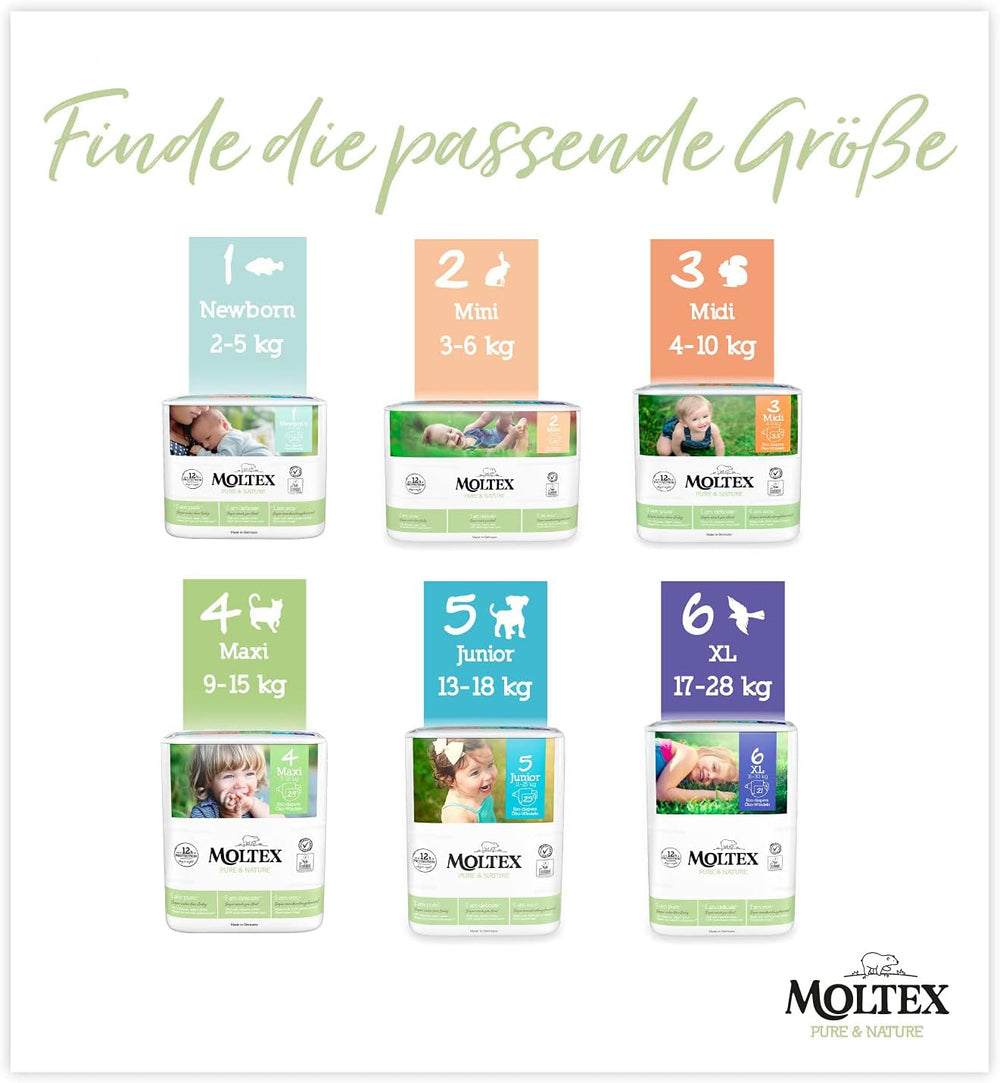 Couches Bio Pure & Nature Taille 6 XL (17-28kg) Boîte Mensuelle 84 Couches Bio