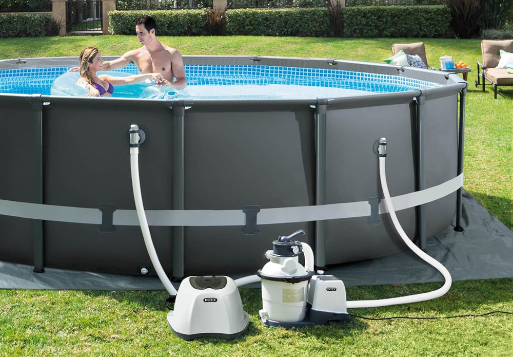 Sistem de acvariu cu apă sărată Intex Krystal Clear 12V, gri, 45.5x31x25.2 cm, 28670GS