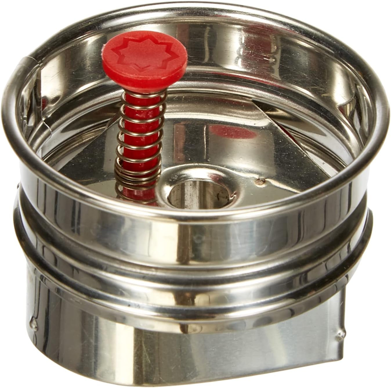 Städter 966353 Emporte-pièce éjecteur, forme cœur, acier inoxydable, diamètre 4,8 cm, argent/rouge, 4,8 x 4,8 x 4,8 cm