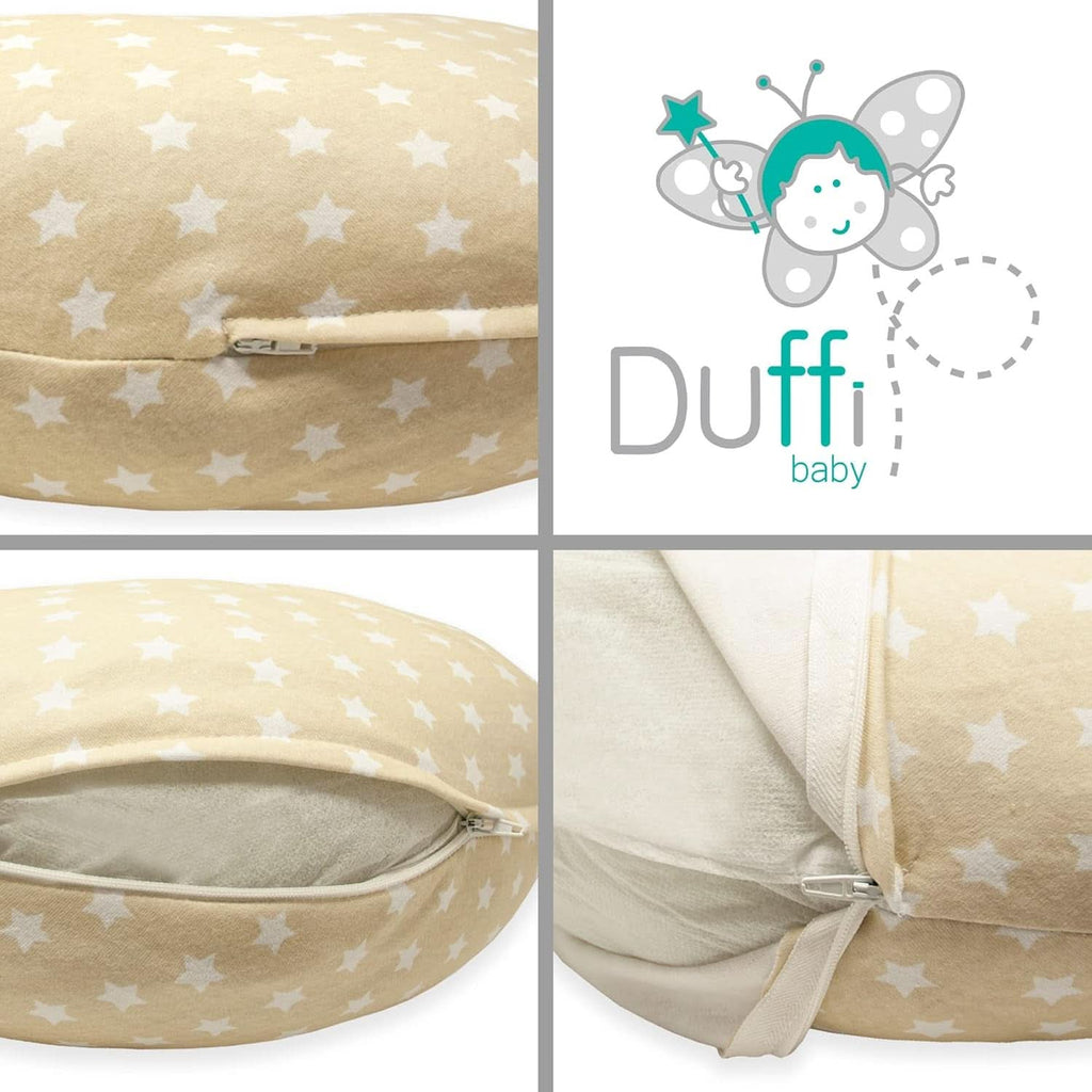 Pernă de alăptare pentru nou-născuți, XL, Husă din bumbac 100%, detașabilă și lavabilă, Umplutură din poliester, Motiv stele Accesorii Hrana si Alaptare Bebe Naty Shop