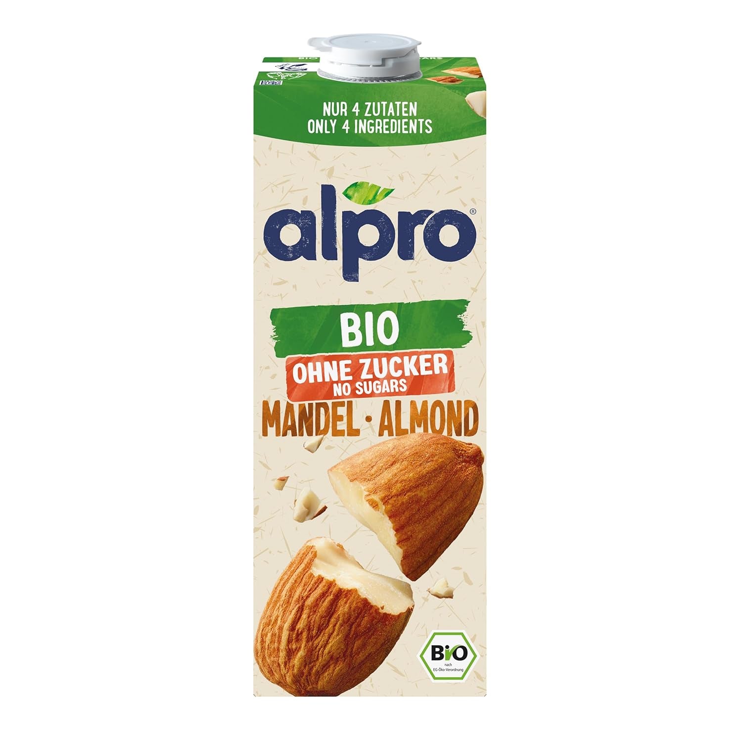 Alpro Bio Mandeldrink sans Zucker – 8 x 1 l