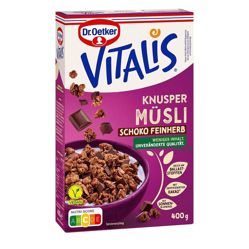 Dr. Oetker Vitalis Crunchy Honeys : Muesli croquant au miel pour le petit-déjeuner et les collations, paquet de 5 (5 x 600 g)