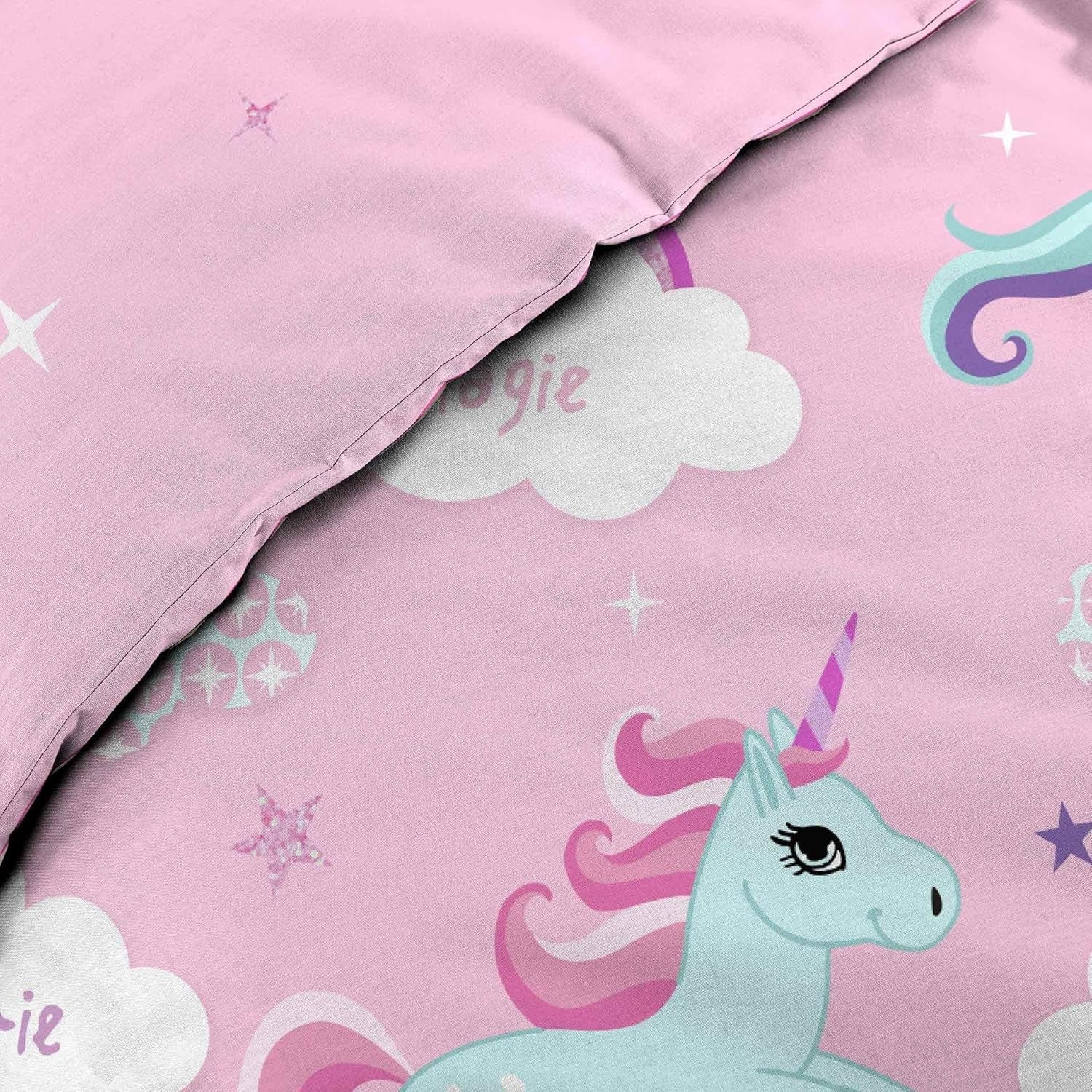 Literie licorne avec taie d'oreiller, literie en coton - enfant Naty Shop