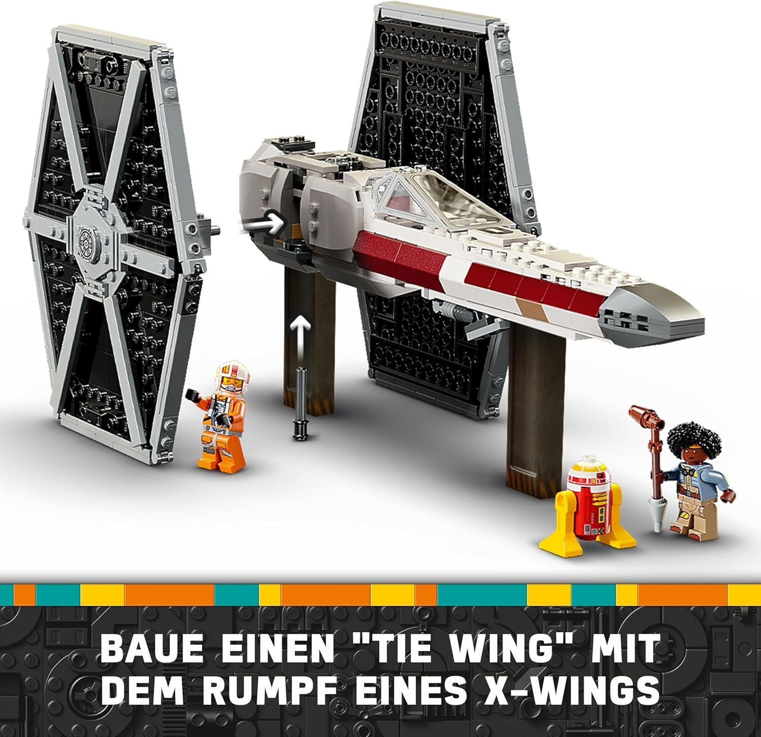 LEGO Star Wars TIE Fighter & X-Wing Mashup, Starfighter jouet à construire, idée cadeau pour les enfants, vaisseaux spatiaux personnalisables, cadeau pour les garçons, les filles et tous les fans 75393 Ensembles de construction Beuche den LEGO-Store