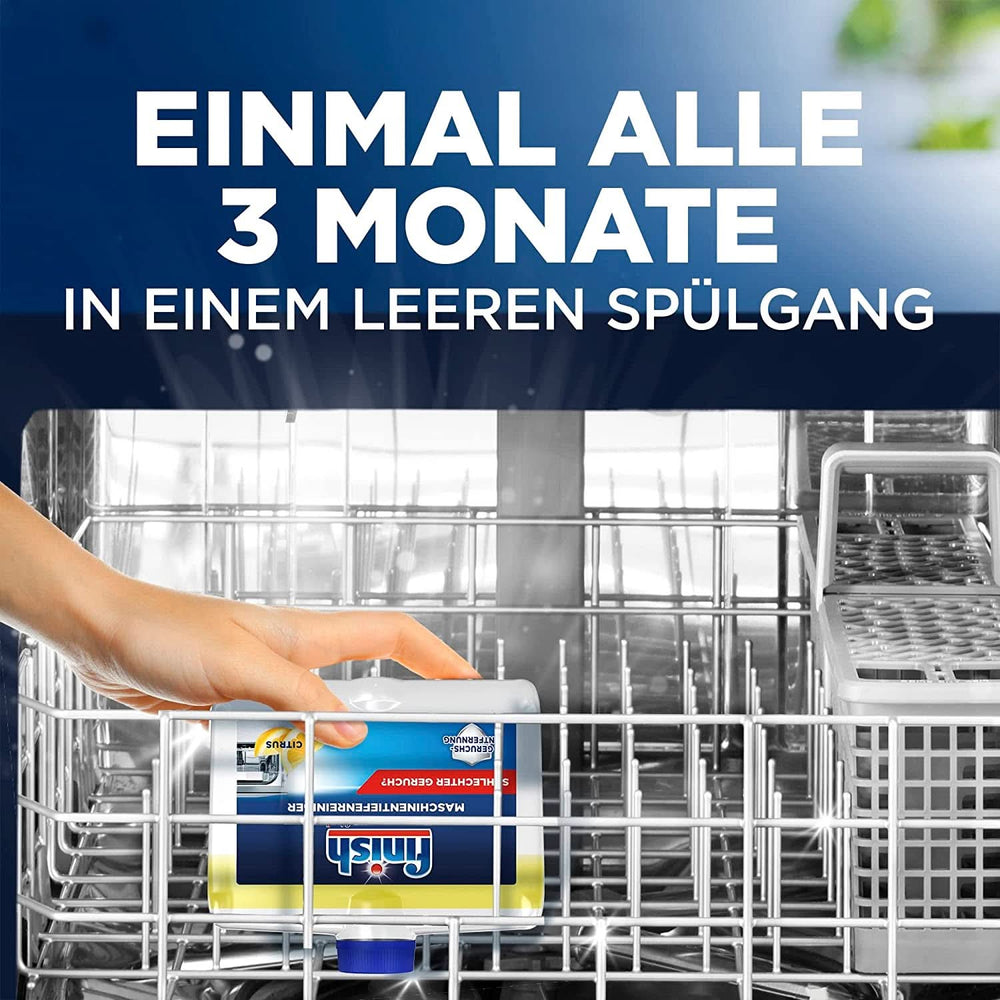 Finish Deep Machine Cleaner Citrus - detergent lichid pentru mașini împotriva calcarului și grăsimii pentru o mașină de spălat vase curată - pachet economic Naty Shop