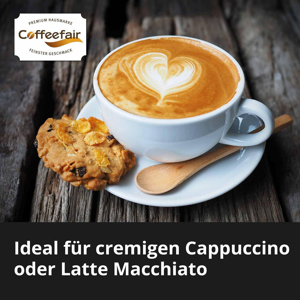 Coffeefair Cafe Creme Kaffeebohnen in Barista Qualität - 1kg pour Kaffeevollautomaten, Mischbohne for Kaffee ou Espresso verwendbar, schonende Trommelröstung