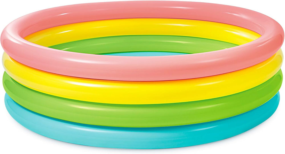 Intex 56441NP - Piscină gonflabilă Sunset Glow, patru inele, vinil, multicoloră, 168x46 cm