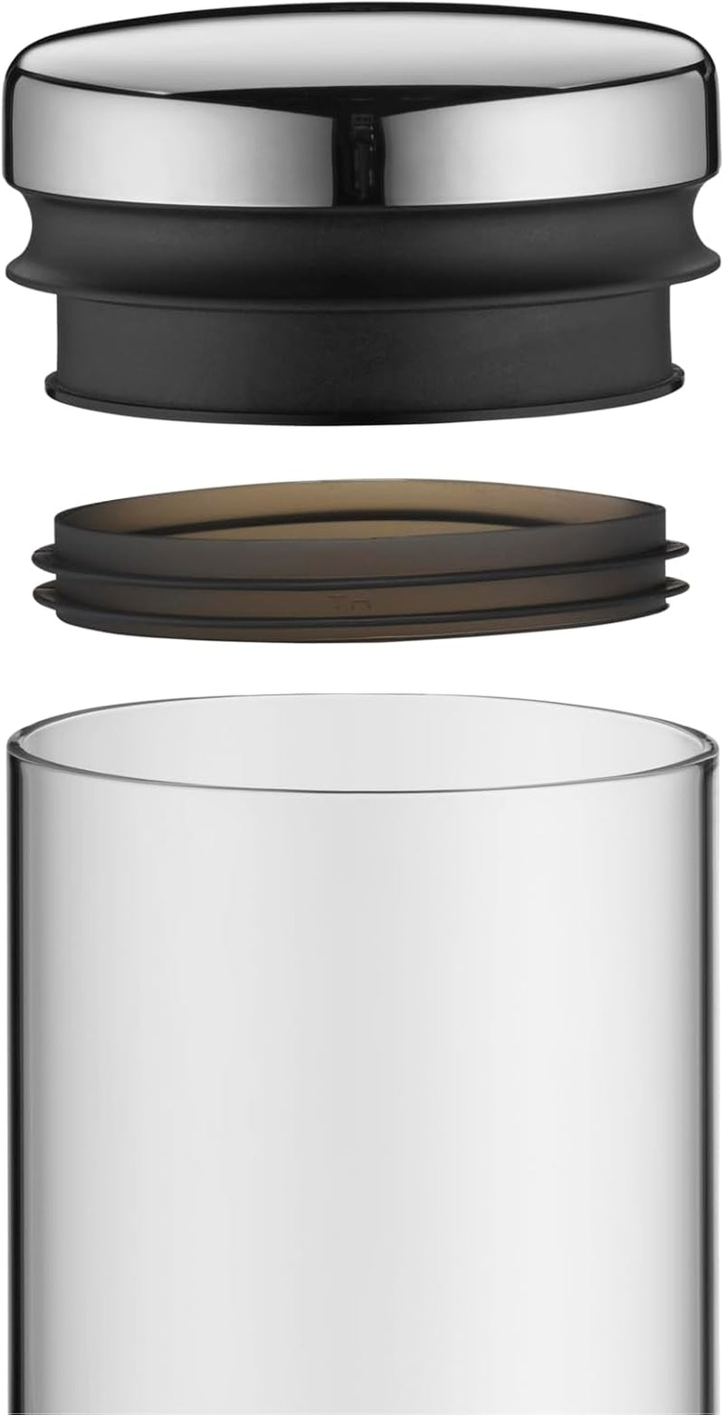 WMF Depot Bocal de Conservation en Verre 1 L, Hauteur 21,5 cm, Bocal de Conservation avec Couvercle, Récipient à Grains de Café, Pot de Céréales, Bocal de Conservation des Aliments avec Large Ouverture de Remplissage (Lot de 4) Boîtes de Conservation des Aliments Naty Shop