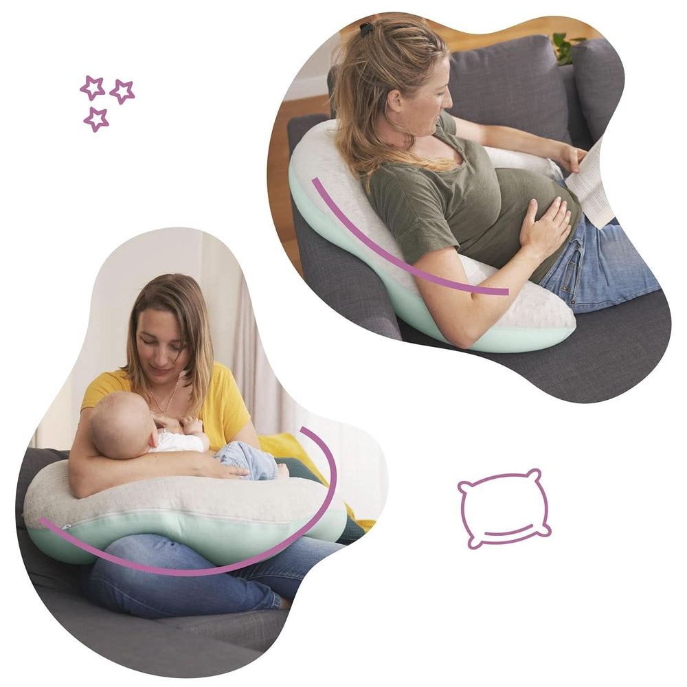 Badabulle Coussin d'allaitement et coussin de grossesse moelleux, 150 cm, avec housse, forme ergonomique Accessoires Alimentation et Allaitement Bebe Naty Shop