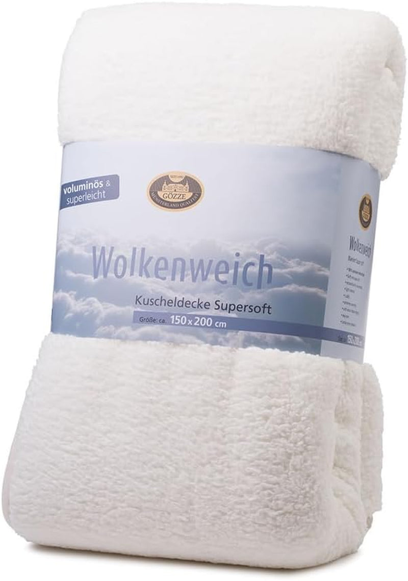 Gözze - Couverture doudou douce Cloud, imitation peau de mouton, 100% polyester (microfibre), 150 X 200 Cm - Couettes et couettes Camel Naty Shop Laine blanche