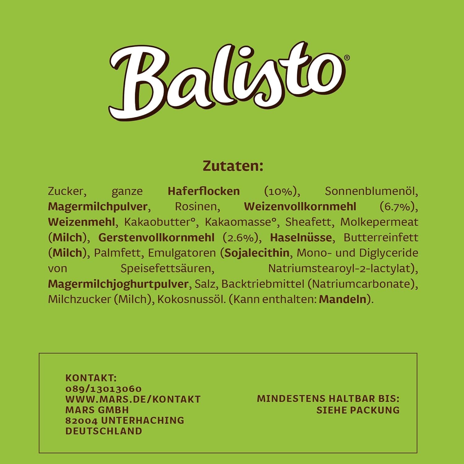 BALISTO® Multipack Muesli, céréales et raisins secs, 8x18,5g