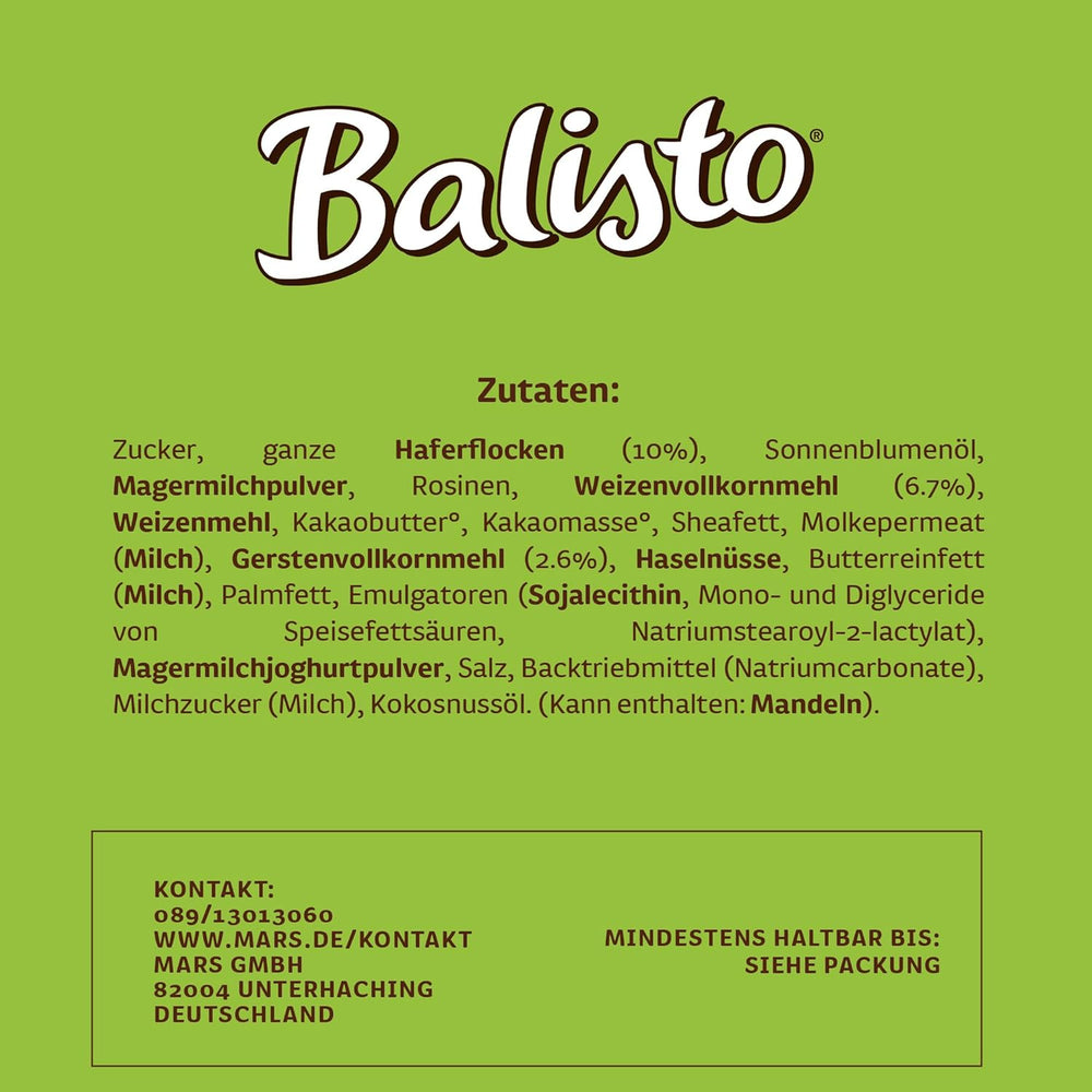 BALISTO® Multipack Muesli, céréales et raisins secs, 8x18,5g