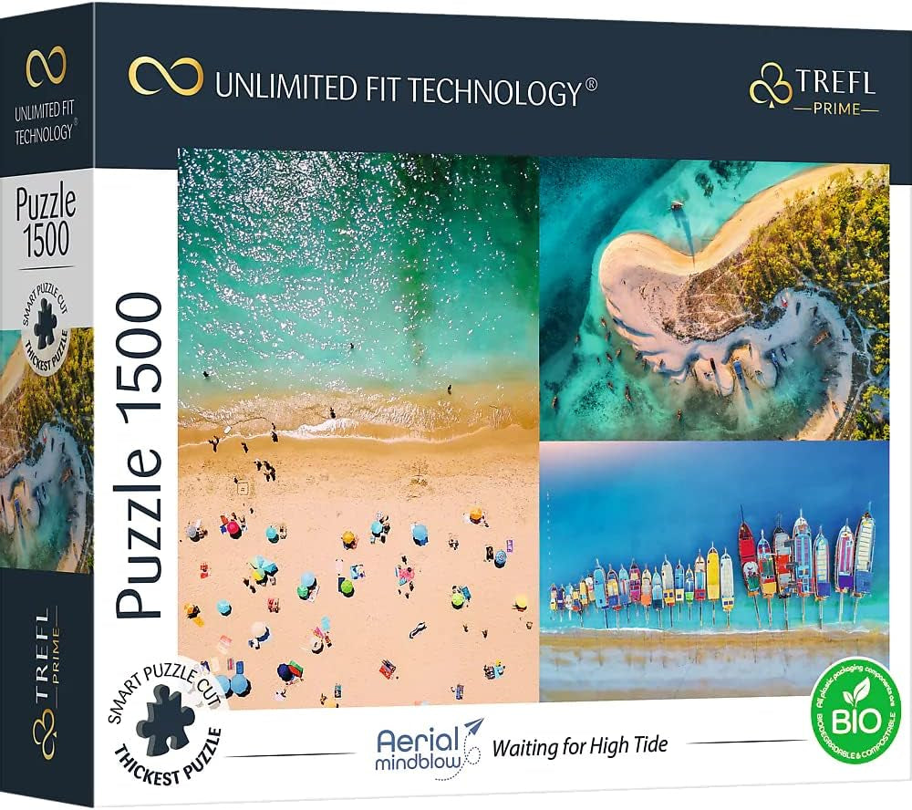 Trefl 26196 1500 elemente, carton cel mai gros, organic, ECO, Italia, apus de soare, divertisment pentru adulți și copii de la 12 ani, Uft-Puzzle Romantic Sunset: Vernazza, Liguria, Italia