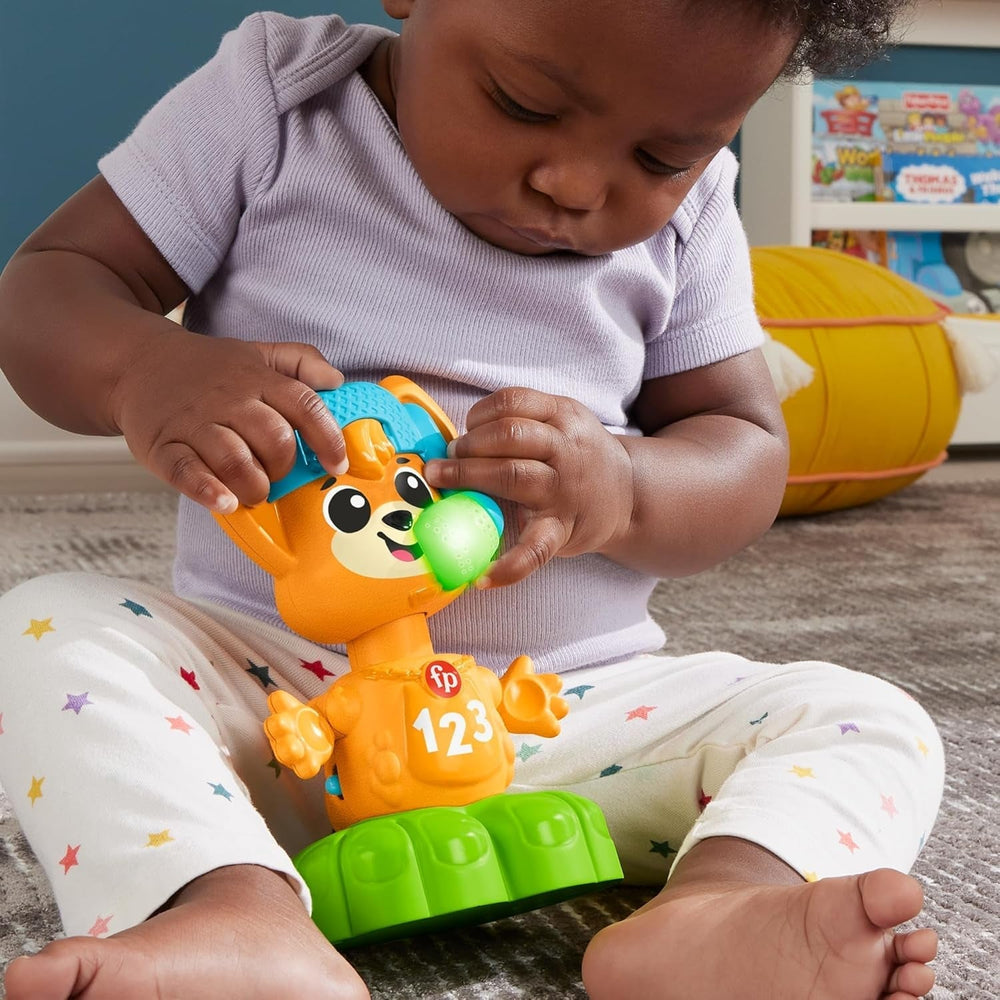 Fisher Price Animal Band Rino le renard apprend les contraires, renard interactif pour apprendre par le mouvement, lumières colorées, chansons et sons, jouet pour bébé, 9 mois et plus, HYL02 Baby Toys Naty Shop