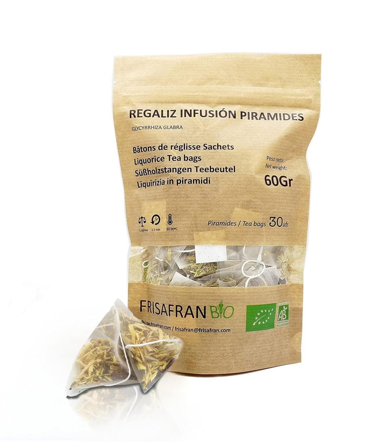 FRISAFRAN | Ceai verde organic Mint Gunpowder în piramide 30 unități | 60G | Antioxidant | Ceai verde japonez | Digestiv | Băutură răcoritoare | Infuzie de mentă | Ceai pur | Frunze de mentă | Cald-rece