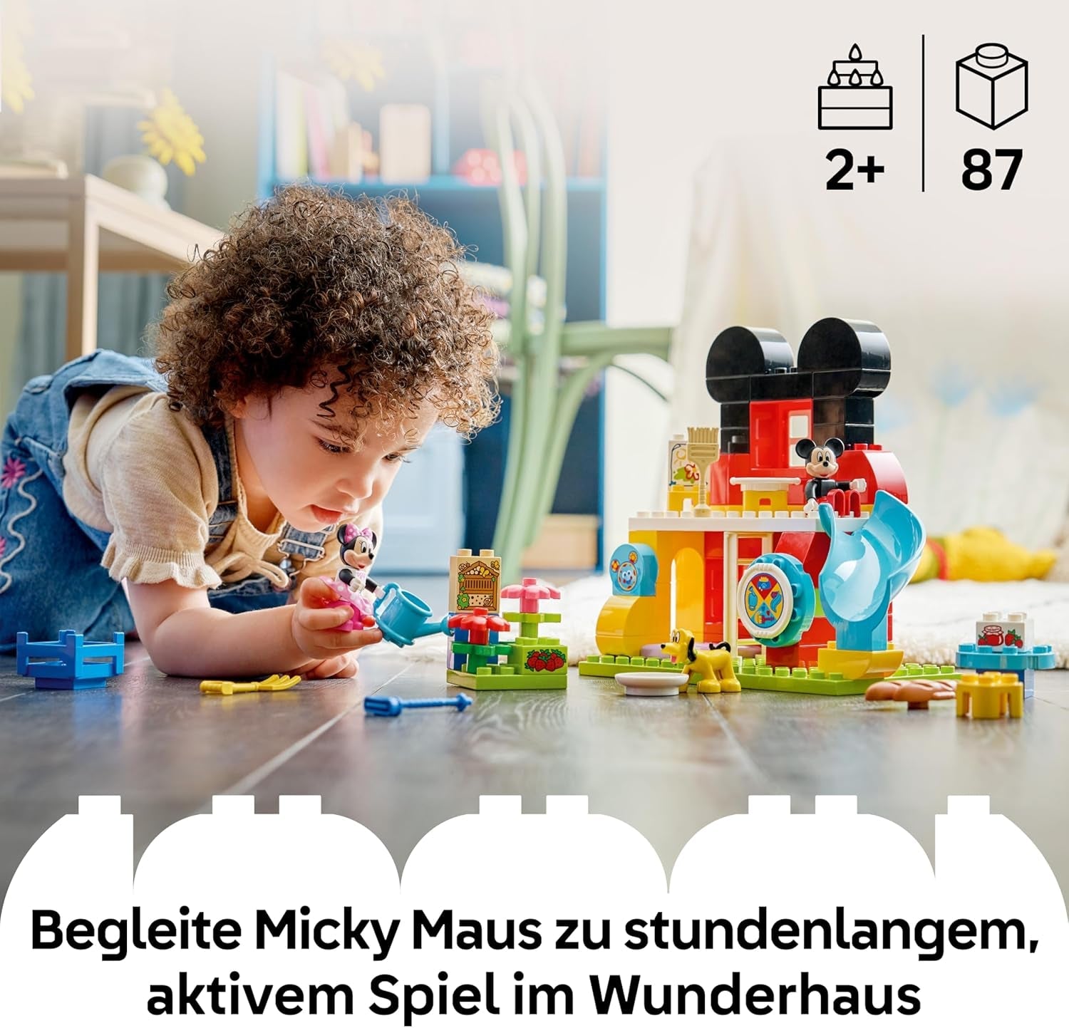 LEGO DUPLO | Micky Maus Wunderhaus mit Minnie und Pluto - Pädagogisches Feinmotorik Spielzeug für Kleinkinder - inkl. 3 Figuren & Toodles - Geschenk für Jungen & Mädchen ab 2 Jahren - 10465