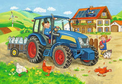 Ravensburger Puzzle pour enfants - 07616 Chantier et ferme - Puzzle pour enfants à partir de 3 ans, avec Puzzle 2X12 pièces Naty Shop