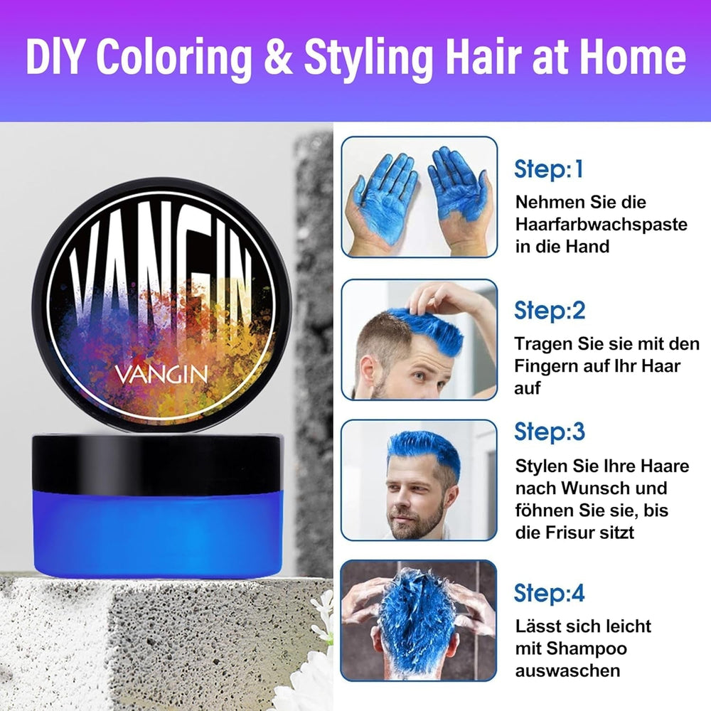 Teinture capillaire temporaire verte, ton de cheveux coiffant pour hommes femmes, pommade capillaire naturelle, cire de teinture capillaire pour fête, cosplay et Halloween, Noël, teinture capillaire temporaire en crème (100 g, vert) Naty Shop