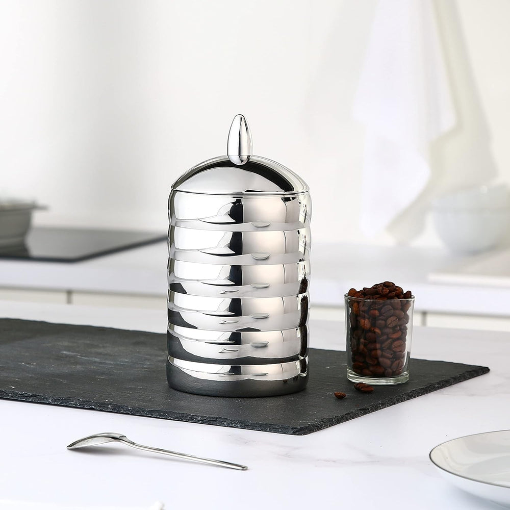 Alessi Kalistò 2 CB02 - Pot de cuisine en acier inoxydable 18/10 avec bouton en aluminium, 114 cl, argent Boîtes de conservation alimentaire Naty Shop