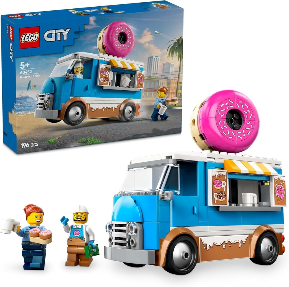 LEGO City Donut Truck - Camion de nourriture avec 2 figurines de police - Jouet de construction pour garçons et filles à partir de 5 ans - Idée cadeau d'anniversaire et de vacances 60452 Ensembles de construction Besuche den LEGO-Store Default Title