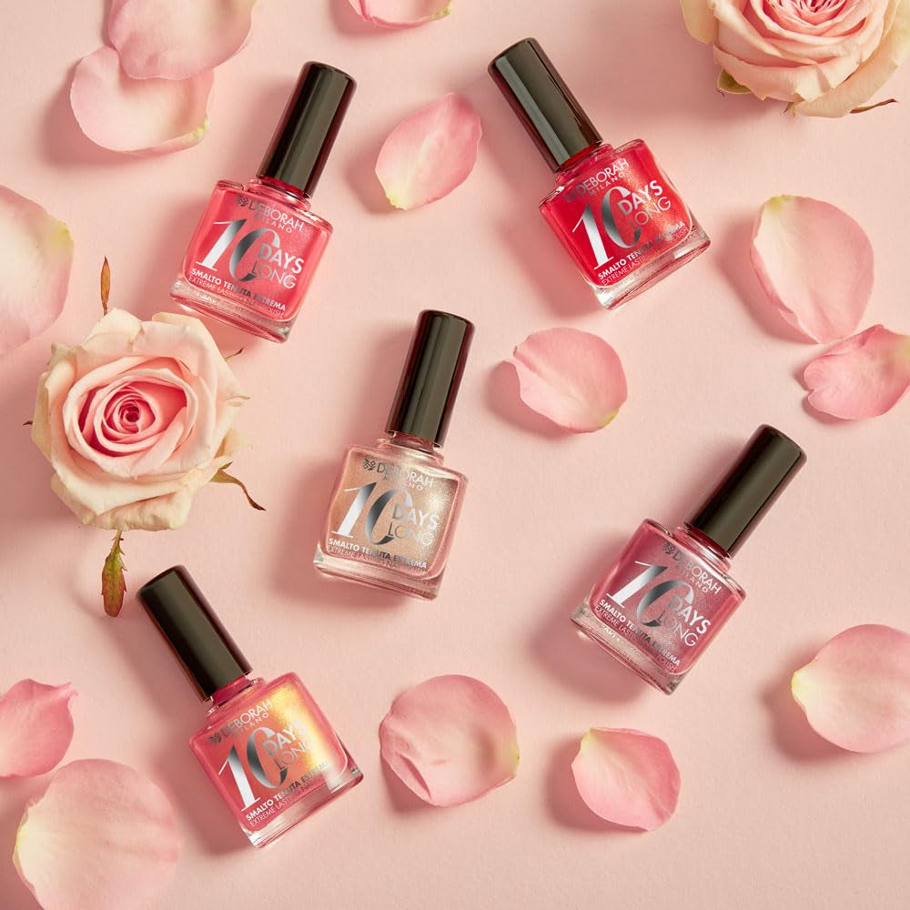 Vernis à ongles non. 39 Rouge Géranium, effet 10 jours, dure jusqu'à 10 jours sans retouches ni lampe UV, pour des ongles nets et brillants.