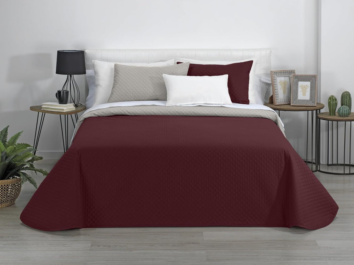 Estoralis | AVA | Courtepointe boutique réversible | Pour toutes les saisons | Couleur – Rouge/Beige | Pour lit 80/90 cm. lit. (180 X 270 Cm. Ancho X Alto) | Quilt matelassé Quilts et quilts Naty Shop Titre par défaut