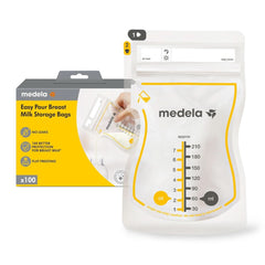 Medela Easy Pour Muttermilchbeutel Zum Einfachen Ausgießen, 100 Stück, 210 Ml, Auslaufsichere Einweg-Muttermilchbeutel Mit Überlaufschutz, Stillhelfer Accessories Alimentation et allaitement Bebe Naty Shop 100