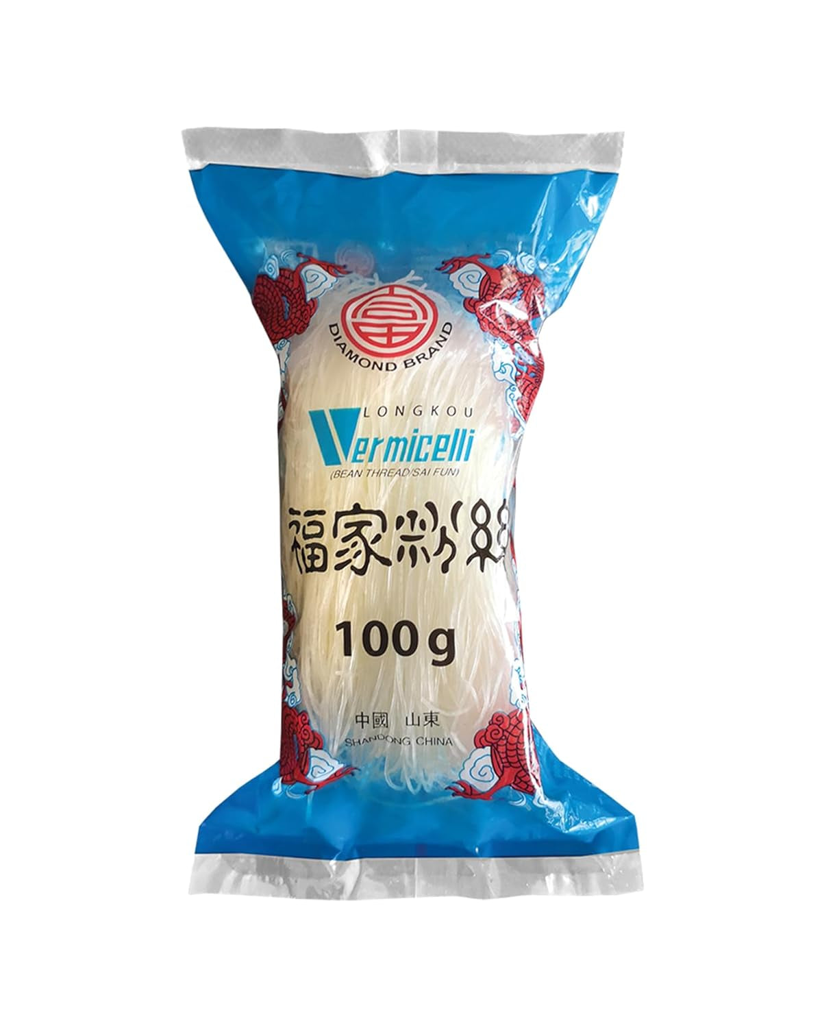 Nouilles en verre DIAMOND, nouilles en verre longues, naturellement végétaliennes et sans gluten - 1 x 100 g