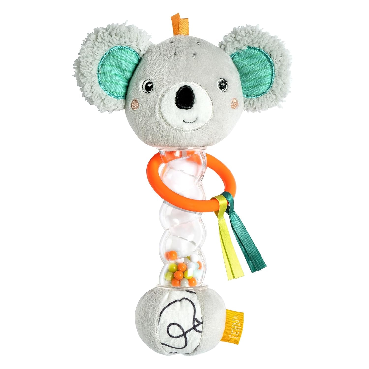 Fehn Rainmaker Mouse - jouet de motricité avec cloche pour saisir et faire des bruits - le bâton avec cloche favorise les sens et la motricité de manière ludique - pour les bébés et les jeunes enfants à partir de 0 mois Baby Toys Naty Shop Koala