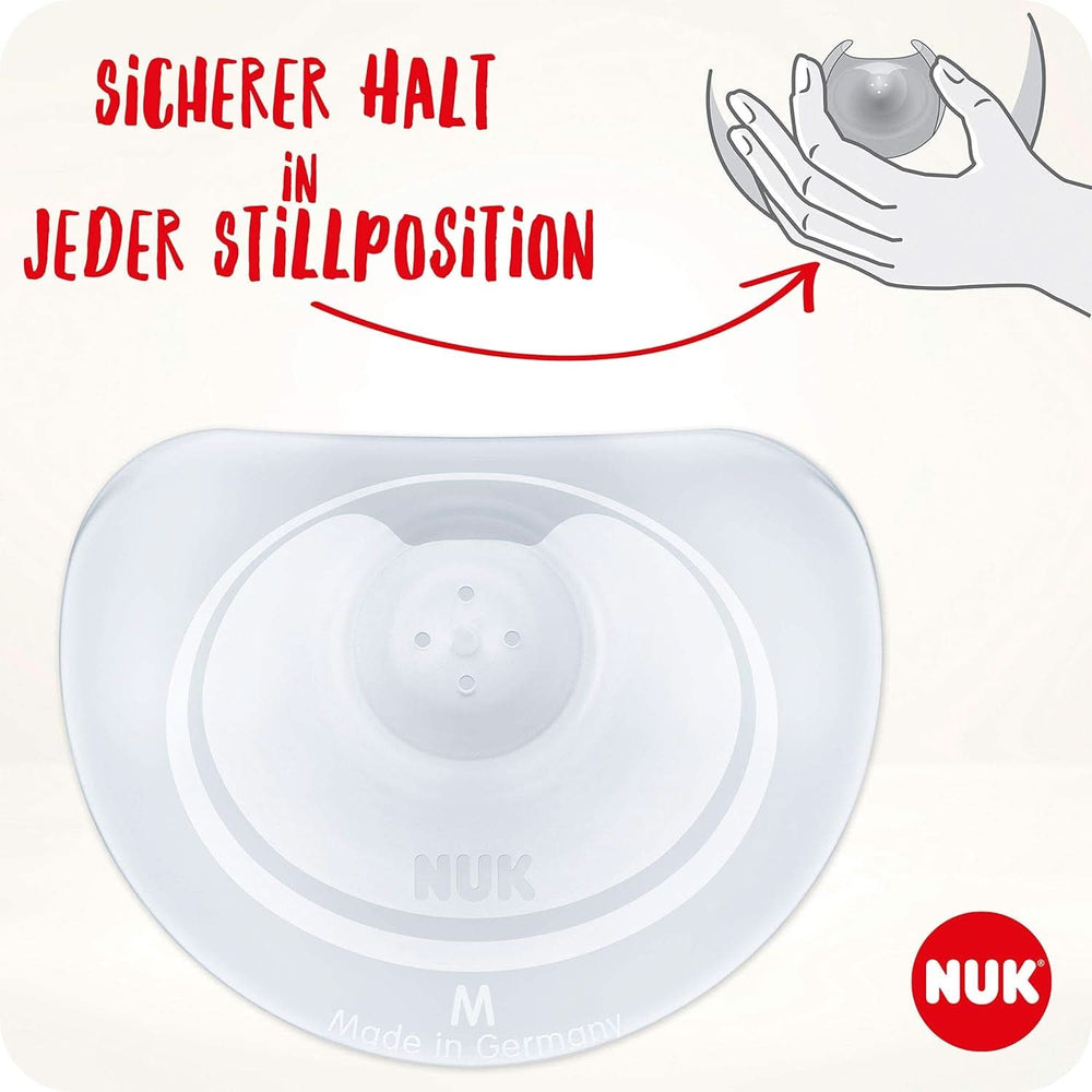 NUK Stillhütchen | Brusthütchen Zum Stillen | Schützt Vor Wunden Brustwarzen | Dünnes Silikon | Taille M (20Mm) | Y compris Schutzdose | 2 Stück Aliments pour bébés et accessoires d'allaitement Naty Shop