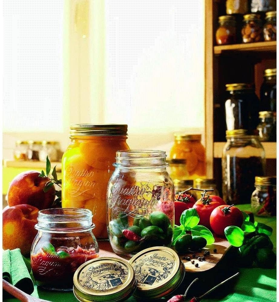 Pot de conservation Bormioli QUATTRO STAGIONI 1 litre (pack de 2) Boîtes de conservation alimentaire Naty Shop