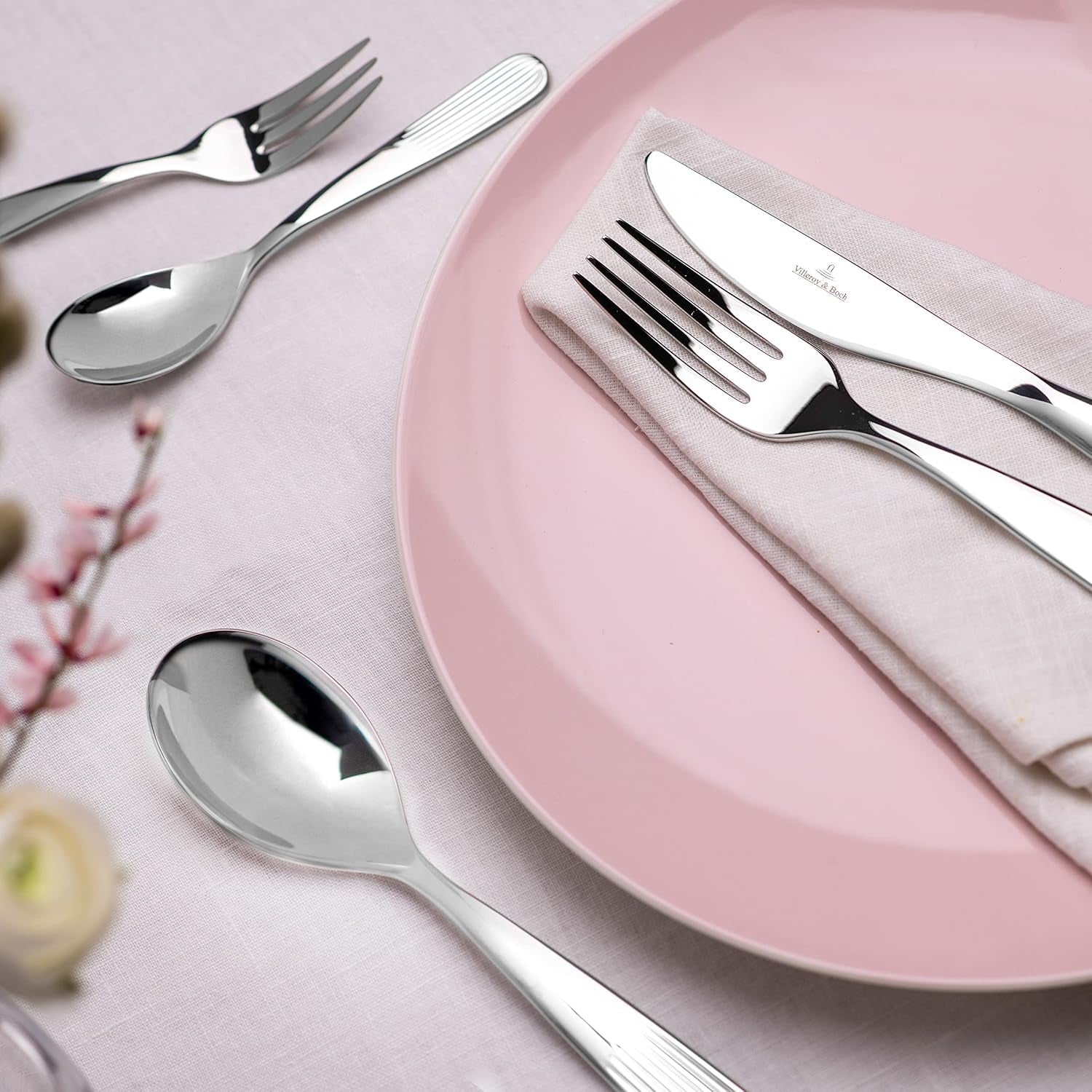 Villeroy & Boch - Ménagère Rose Garden 24 pièces, acier inoxydable Cuisine Naty Shop