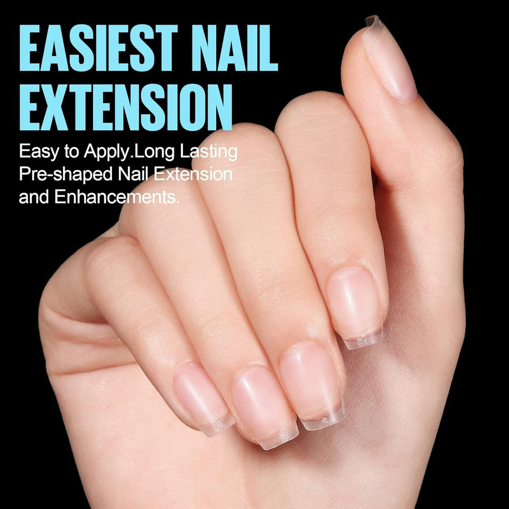 TOMICCA Coffin Tips Ultra Short Nail Tips - Nail Tips, Gel Souple, Couverture Complète, Préformé Mat Artificiel Nail Tips, Gel Nail Tips - 360 Pièces, 15 Tailles