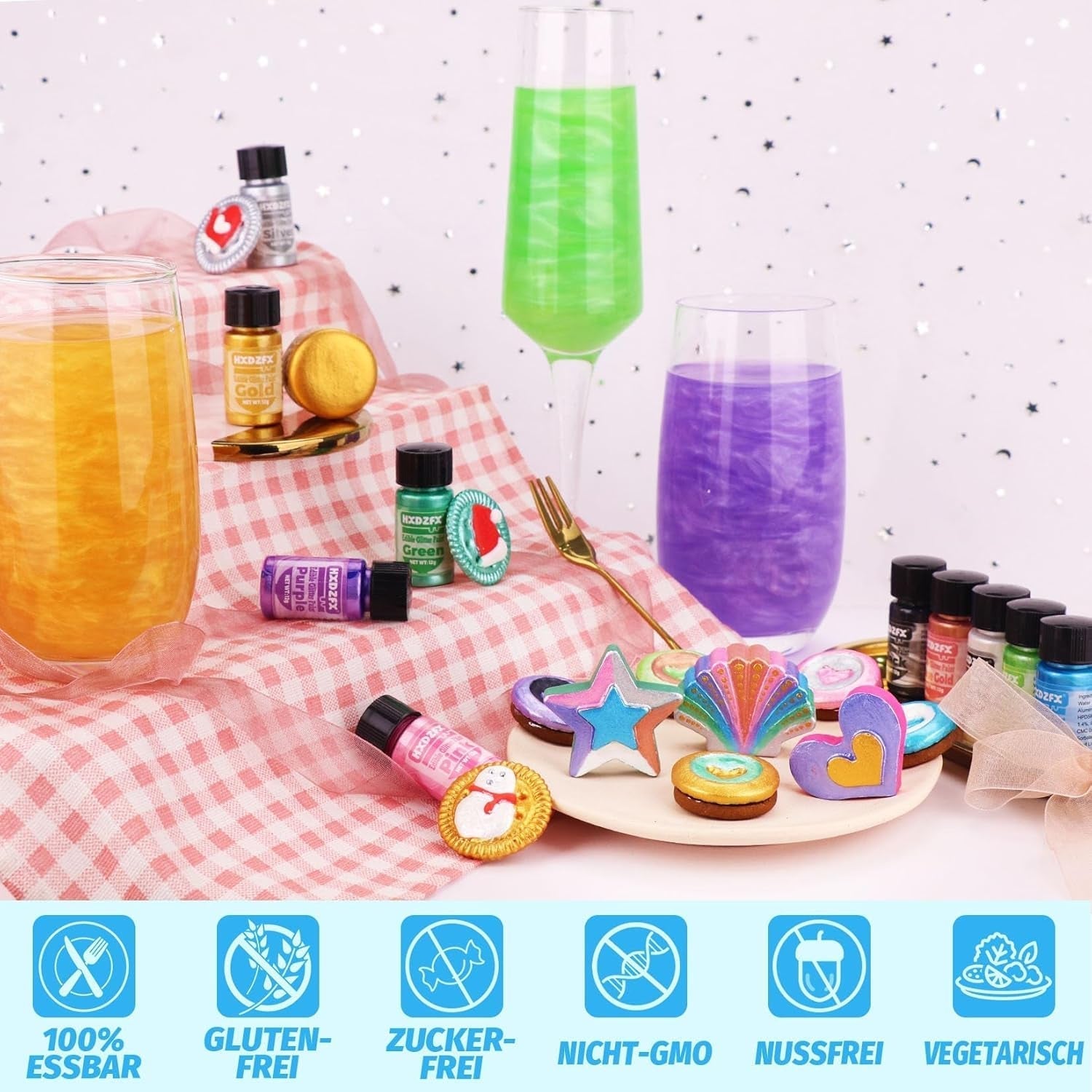 Paillettes liquides comestibles - 2 × 12 grammes Glitter Naty Shop