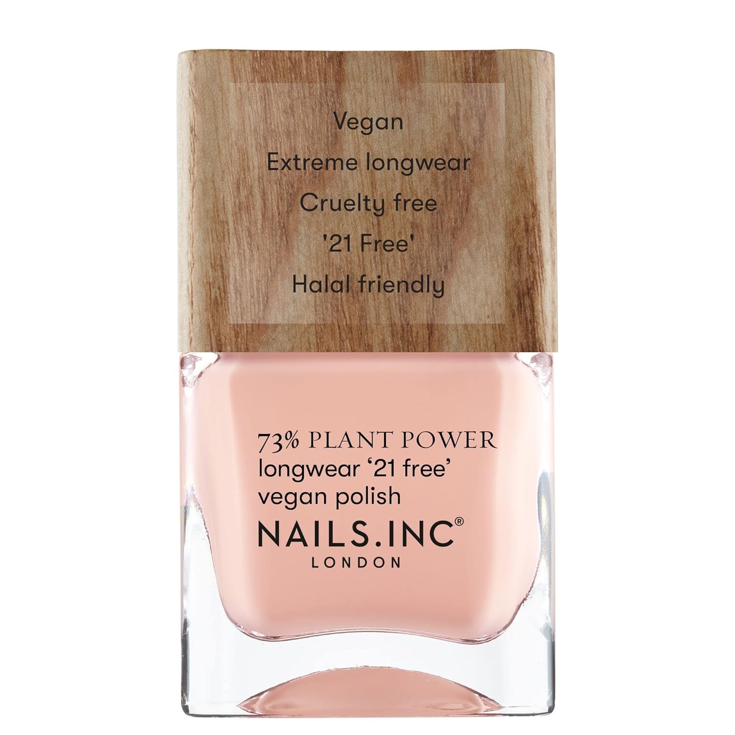 Nails Inc - GLOWING SOMEWHERE Plant Power Vernis à ongles végétalien - 73 % à base de plantes, 100 % végétalien et sans cruauté envers les animaux - Manucure parfaite, perle étincelante - Pour un nail art respectueux de l'environnement