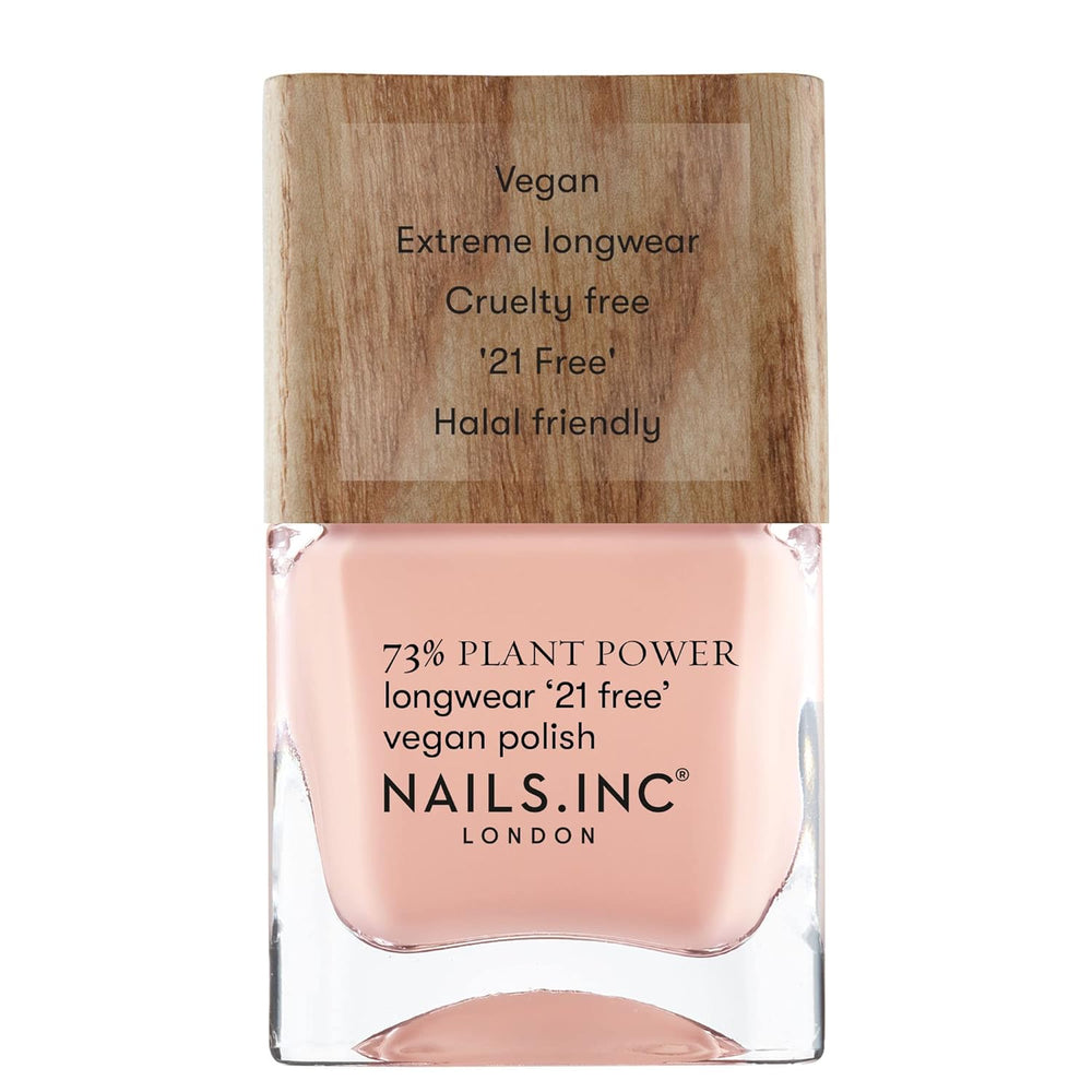 Nails Inc - GLOWING SOMEWHERE Plant Power Vernis à ongles végétalien - 73 % à base de plantes, 100 % végétalien et sans cruauté envers les animaux - Manucure parfaite, perle étincelante - Pour un nail art respectueux de l'environnement
