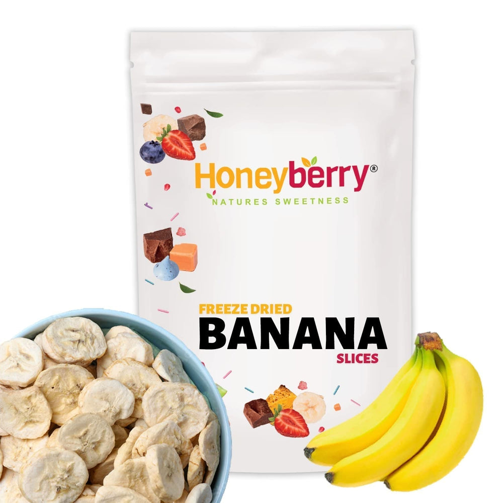 Tranches de banane lyophilisées 100g - chips de banane lyophilisées - fruits secs lyophilisés - tranches de banane séchées pour décoration, snacks, smoothies et desserts Produits déshydratés Naty Shop 100G