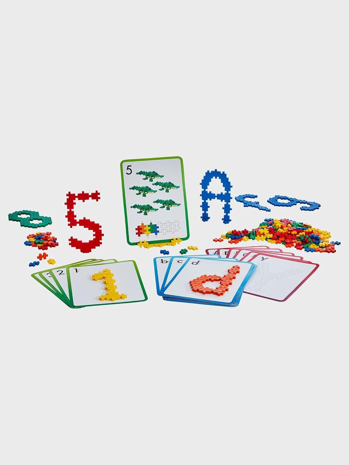 Plus-Plus 9603909 Geniales Konstruktionsspielzeug, Learn to Build, ABC & 123, Kreativ-Bausteine, 600 Teile